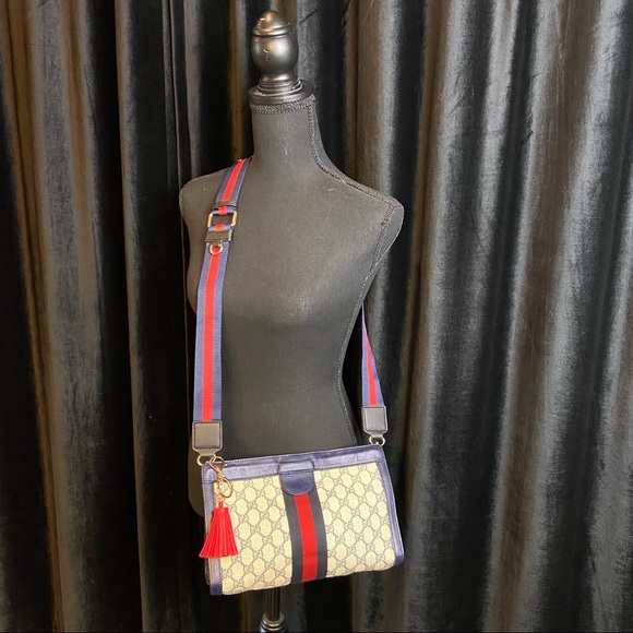 Gucci blue sherry line clutch crossbody bag - Picture 2 of 15